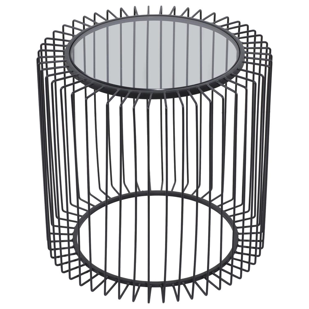 Maple and Jade Open Wire Frame End Table in Matte Black, , large