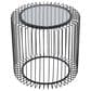 Maple and Jade Open Wire Frame End Table in Matte Black, , large