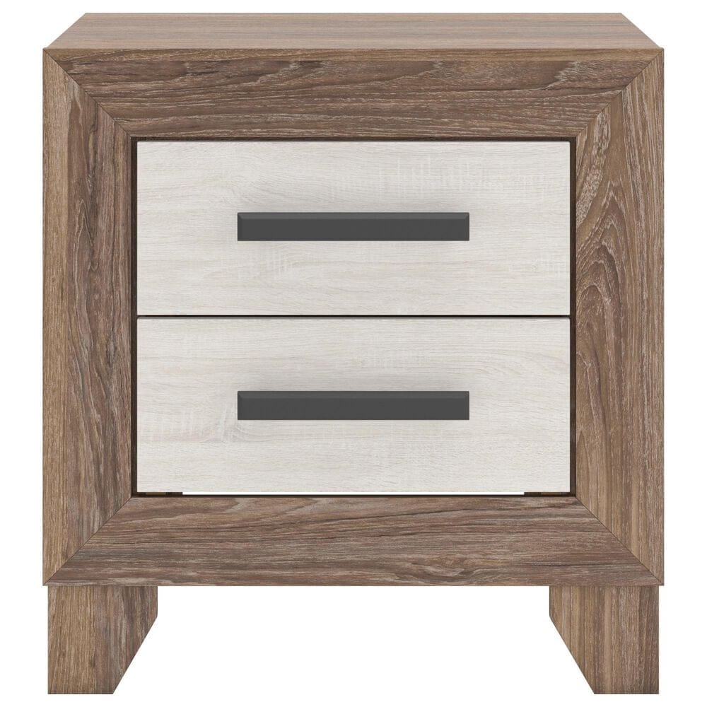 Ashley Sharnari 4-Piece King Bedroom Set in Warm Gray, Brown and Antique White Laminate, , large