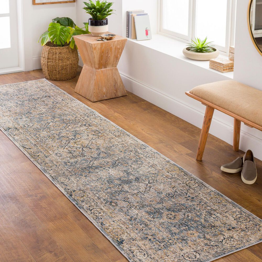 Surya Aspendos 2&#39;7&quot; x 7&#39;3&quot; Gray, Denim, Wheat, Taupe, Black and Cream Runner, , large