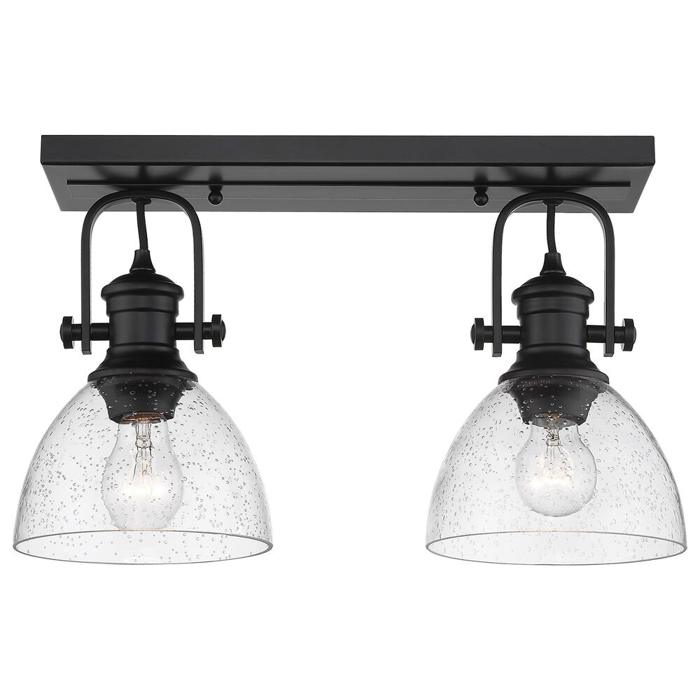 Golden Lighting Hines 2-Light Semi-Flush with Clear Glass in Matte Black, , large