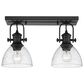 Golden Lighting Hines 2-Light Semi-Flush with Clear Glass in Matte Black, , large