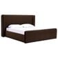 37B Bacall Queen Upholstered Wingback Platform Bed in Cola, , large