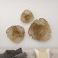 Maple and Jade 28.5" x 28" Glam Flowers Wall Decor in Gold (Set of 3), , large
