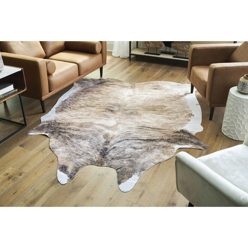 Ashley Sportsmen 6&#39;5&quot; x 7&#39;11&quot; Brown Area Rug, , large