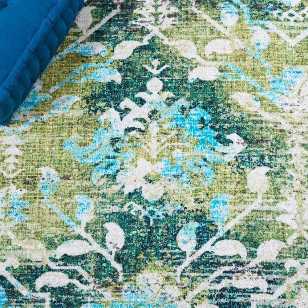 Safavieh Riviera 5&#39;5&quot; x 7&#39;7&quot; Green and Light Blue Area Rug, , large
