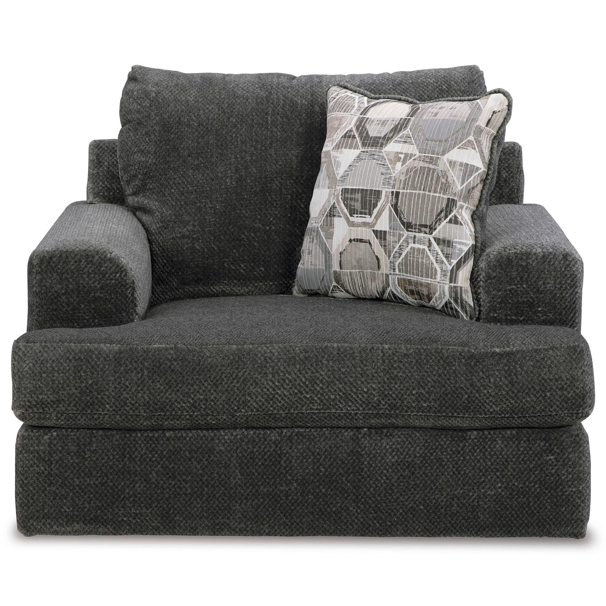 Black oversized sales chair and ottoman