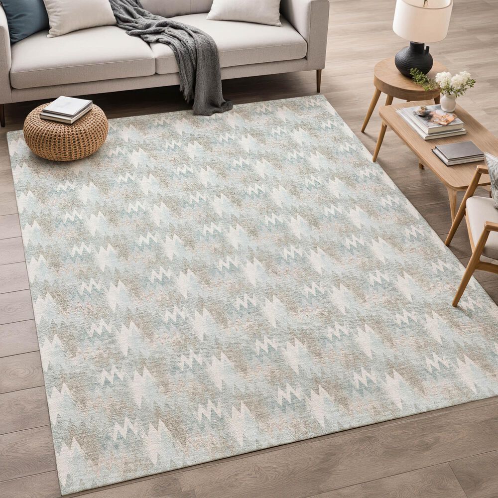 Dalyn Rug Company Soft Essentials Chevron Sky 3' x 5' Area Rug, , large