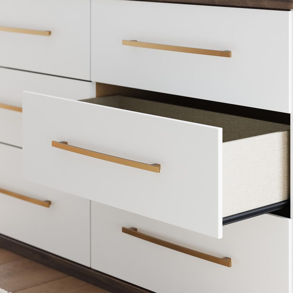 Ashley Kendanport 6-Drawer Dresser in Dark Brown and Matte White, , large