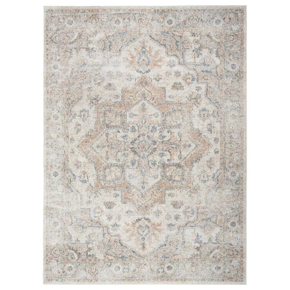 Nourison Astra Machine Washable 3"3" x 5" Silver and Grey Area Rug, , large
