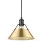 Golden Lighting Orwell 1-Light Medium Pendant with Brushed Champagne Bronze Shade in Matte Black, , large