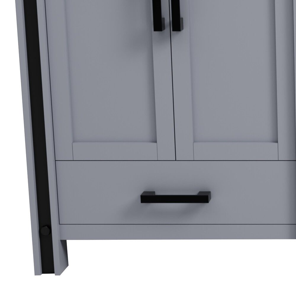 Lexora Home Ziva 72" Double Bathroom Vanity in Dark Grey with 2 cm White Cultured Marble Top and Rectangular Sinks, , large
