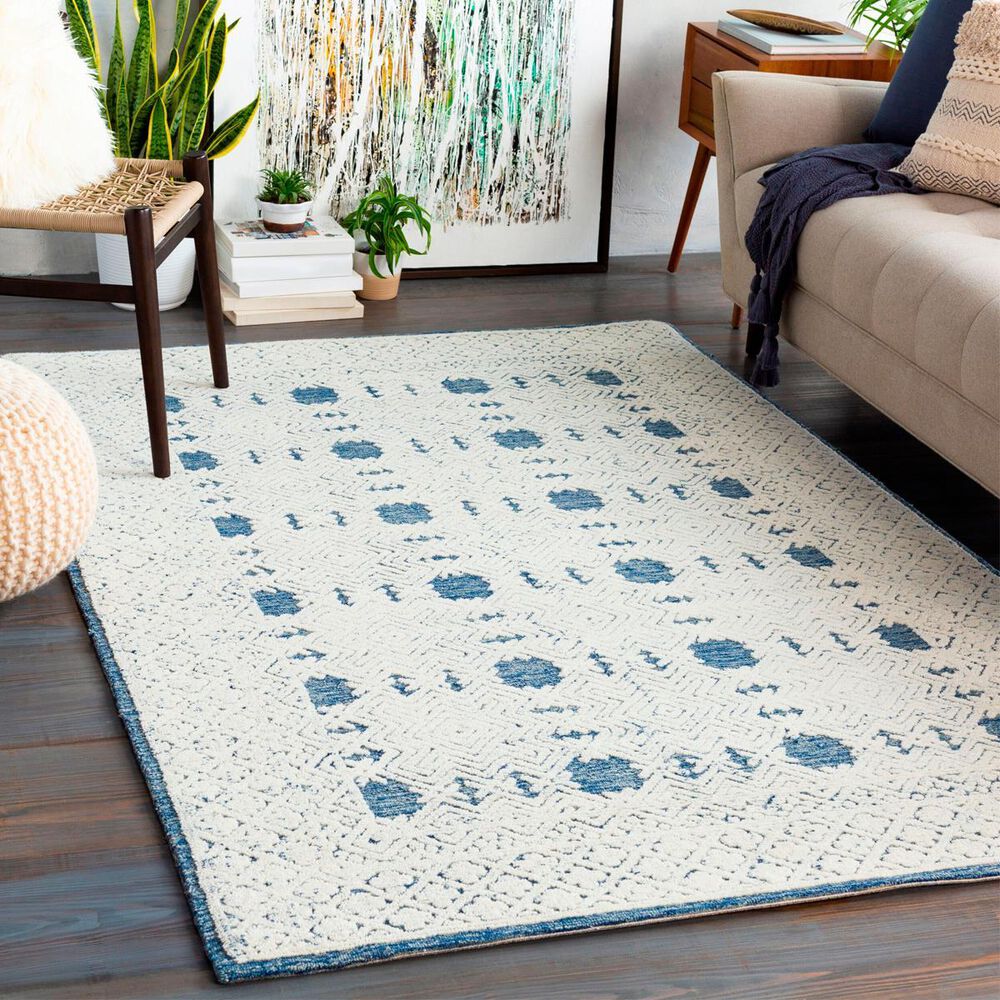 Surya Louvre Dark Blue, Cream and Pale Blue 9&#39; x 12&#39; Area Rug, , large