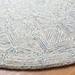 Safavieh Micro-Loop MLP538M 3" Round Blue and Ivory Area Rug, , large