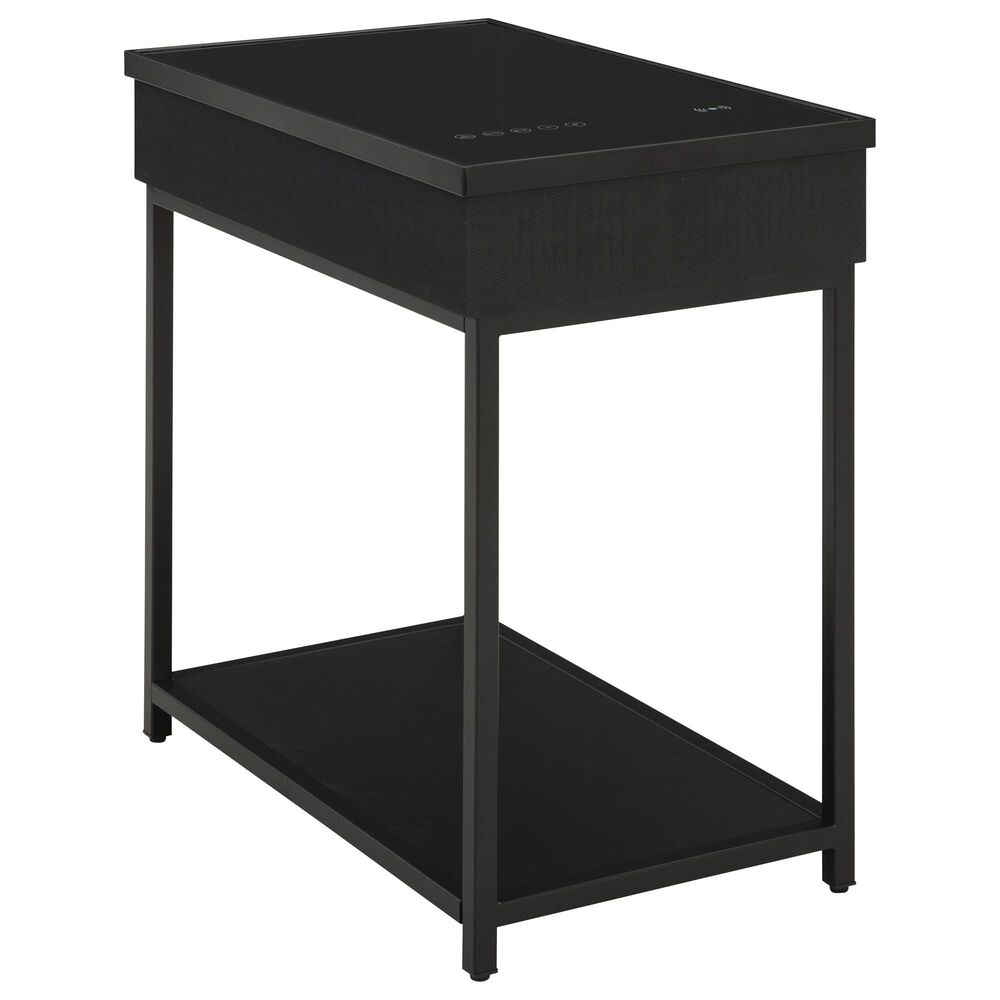 Ashley Gemmet Accent End Table with Speaker in Black, , large