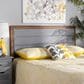 Baxton Studio Dexter Full Panel Headboard with Light Grey Fabric in Walnut Brown, , large