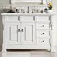 James Martin Vanities Brookfield 48" Single Bathroom Vanity in Bright White with 3 cm Ethereal Noctis Quartz Top and Rectangle Sink, , large