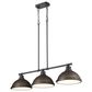 Golden Lighting Duncan 3-Light Pendant with Rubbed Bronze Shade in Matte Black, , large