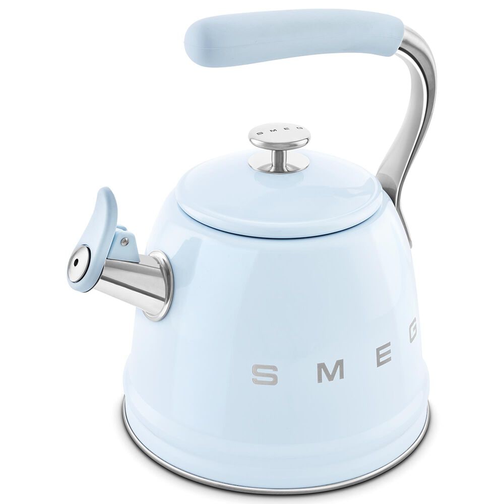 SMEG 2.3L 50"s Style Stovetop Whistling Kettle in Pastel Blue, , large