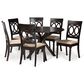Baxton Studio Jessie 7-Piece Dining Set in Sand/Dark Brown, , large