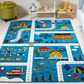 Safavieh Carousel 9" x 12" Blue and Beige Kid Rug, , large