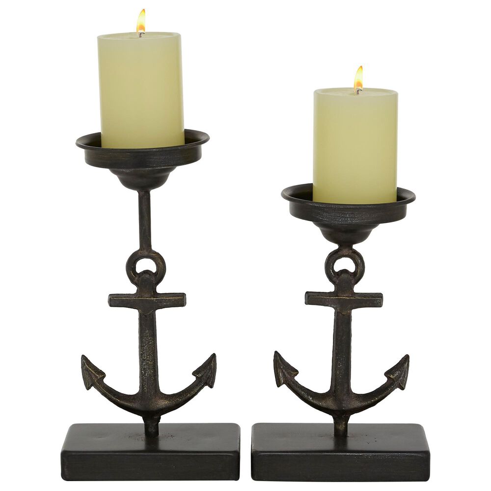 Maple and Jade Anchor Candle Holder in Black &#40;Set of 2&#41;, , large