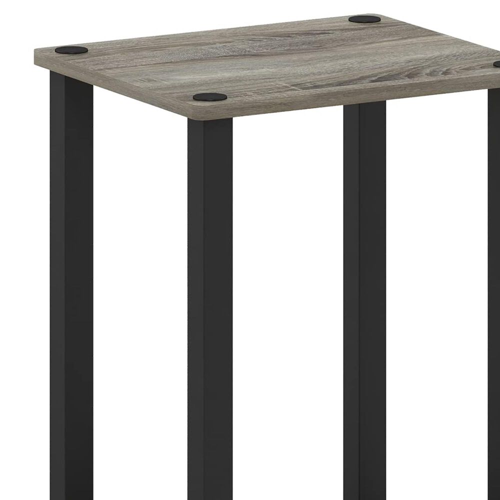 HOMLUX Simplistic 1-Tier End Table in French Oak Grey and Black, , large