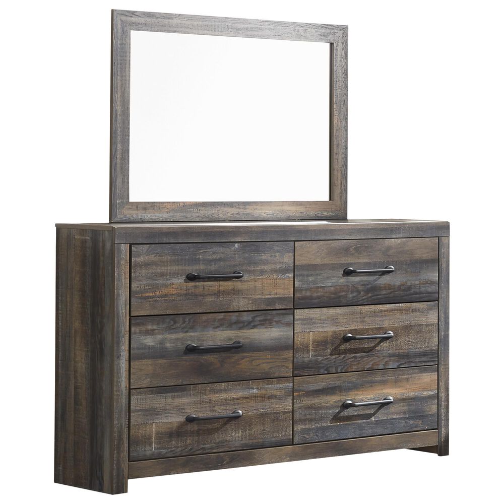 Ashley Drystan 4-Piece King Panel Bedroom Set in Brown Rustic, Burnt Orange and Teal, , large