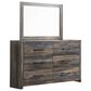 Ashley Drystan 4-Piece King Panel Bedroom Set in Brown Rustic, Burnt Orange and Teal, , large
