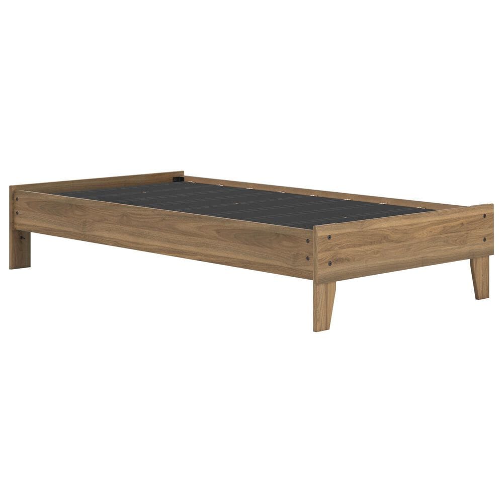 Ashley Deanlow Twin Platform Bed in Honey Brown, , large