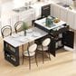 HOMLUX 83" Fluted Kitchen Island in Black, , large