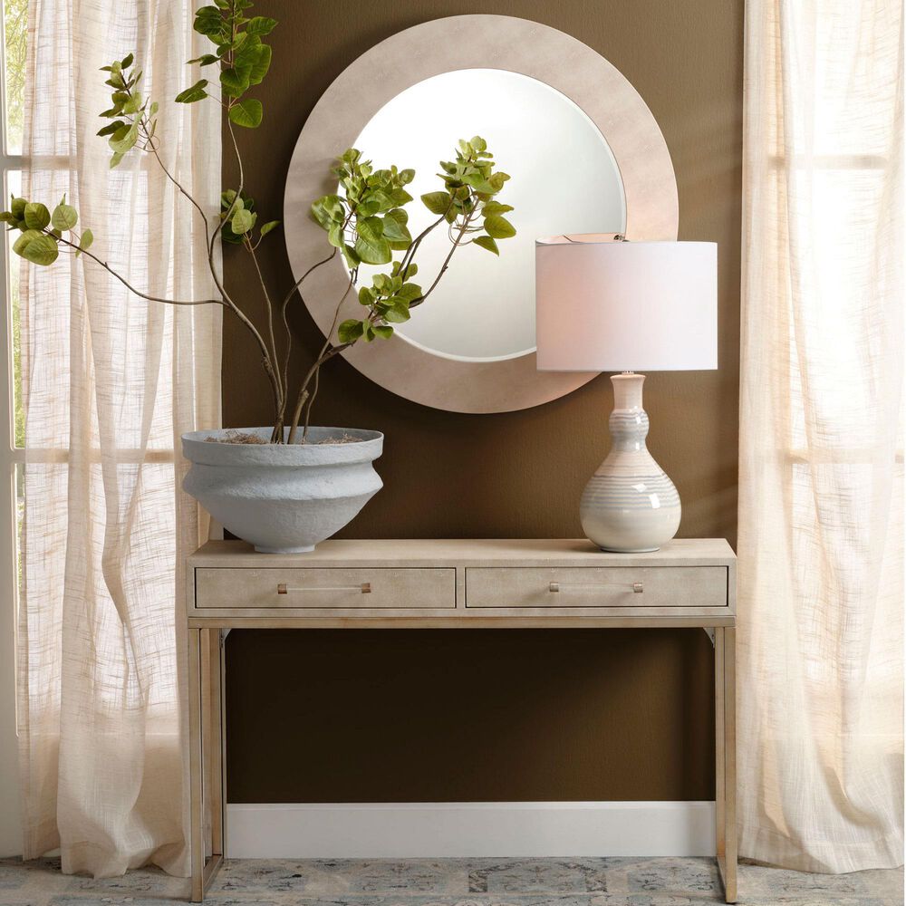 Splendor Living Benton Faux Shagreen Console Table in Cream, , large