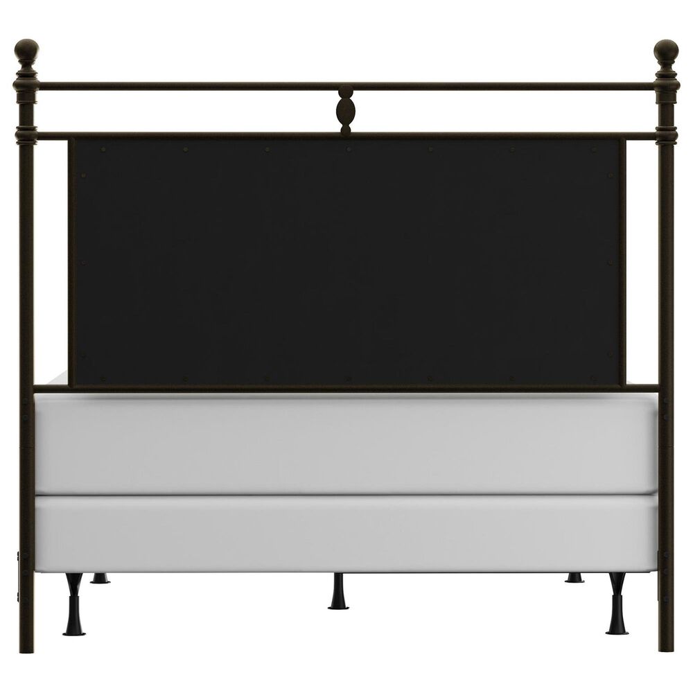 Richlands Furniture Ashley Queen Poster Panel Metal and Upholstered Bed in Brown and Rustic Brown, , large
