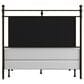 Richlands Furniture Ashley Queen Poster Panel Metal and Upholstered Bed in Brown and Rustic Brown, , large