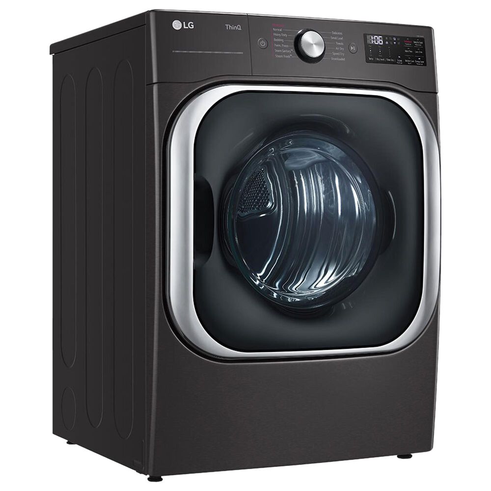 LG 9 Cu. Ft. Smart Wi-Fi Enabled Front Load Gas Dryer with TurboSteam in Black Steel, , large