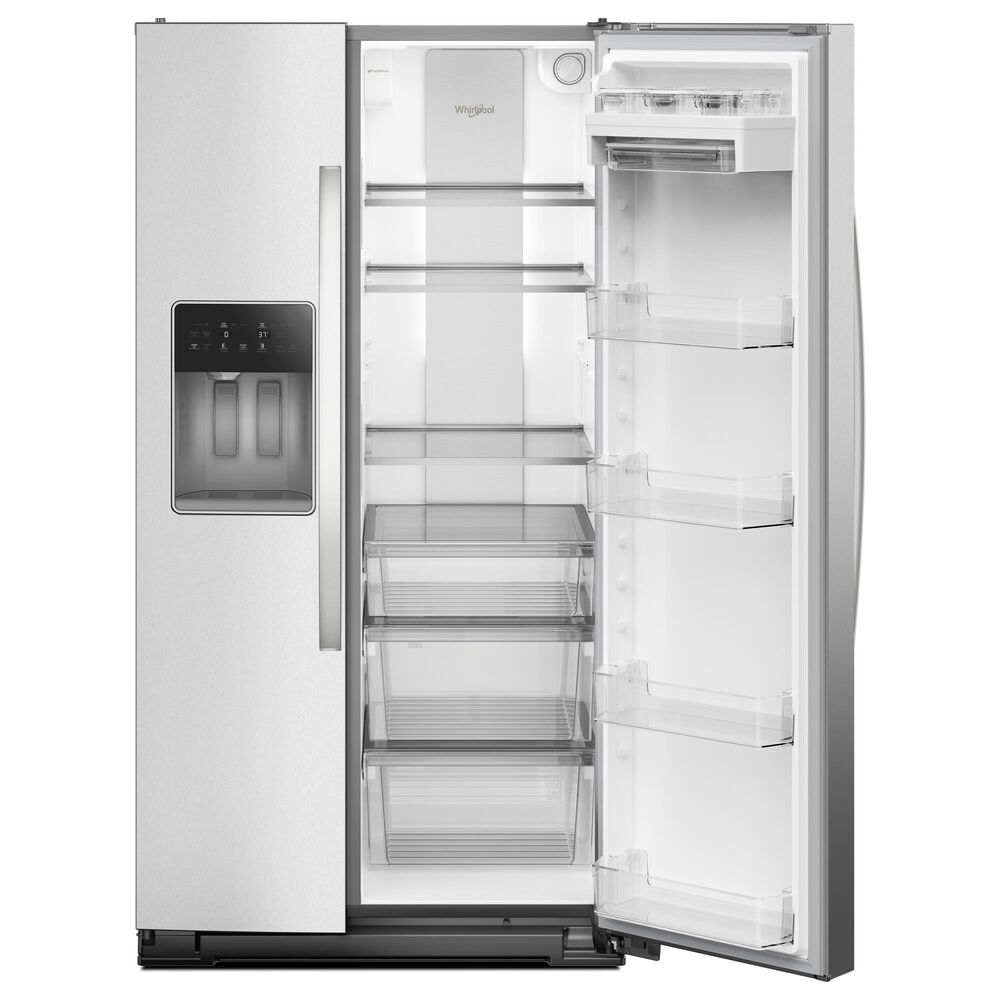 Whirlpool 28 Cu. Ft. Wide Side-by-Side Refrigerator in Fingerprint Resistant Stainless Steel, , large