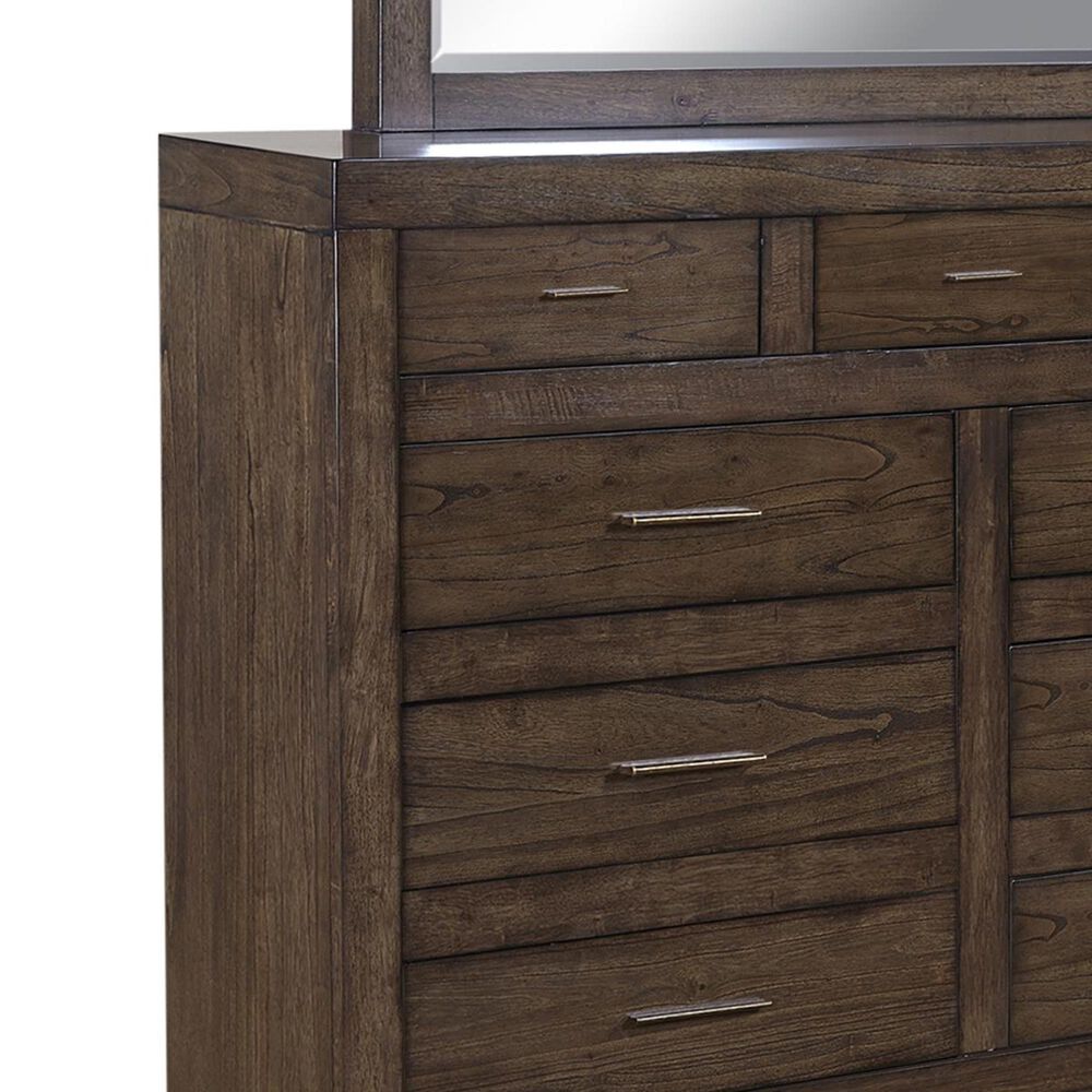 Riva Ridge Modern Loft 9 Drawer Chesser in Brownstone, , large