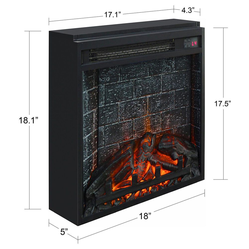 DHP 18&quot; Electric Fireplace Insert in Black, , large