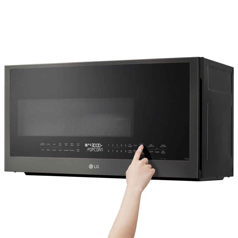 LG 2 Cu. Ft. Over-The-Range Microwave Oven in PrintProof Black Stainless Steel, , large