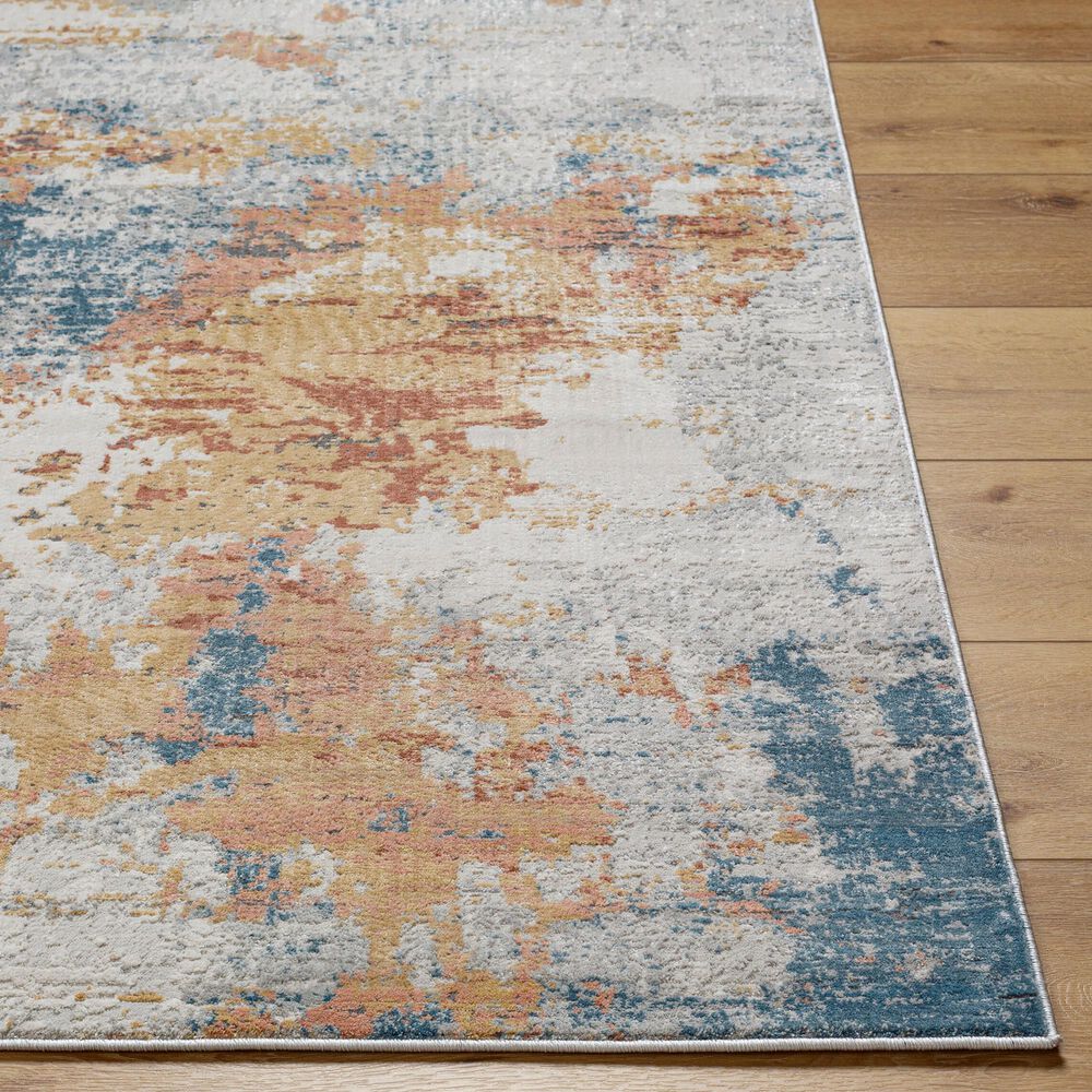 Surya Alpine 5&#39;3&quot; x 7&#39;3&quot; Peach, Blue, Light Gray, Off-White, Charcoal, Medium Gray and Rust Area Rug, , large