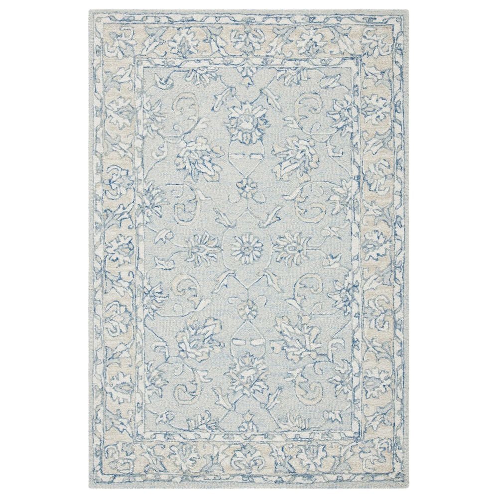 Safavieh Micro-Loop 3" x 5" Blue and Beige Area Rug, , large