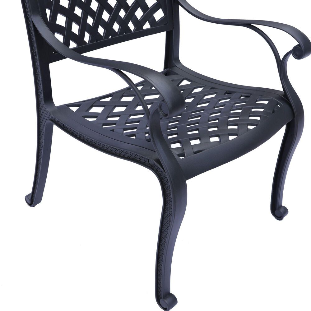 World Source Castle Rock 7-Piece Dining Set in Black, , large