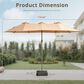 HOMLUX 15" Outdoor Market Umbrella with Sandbags Base in Khaki, , large