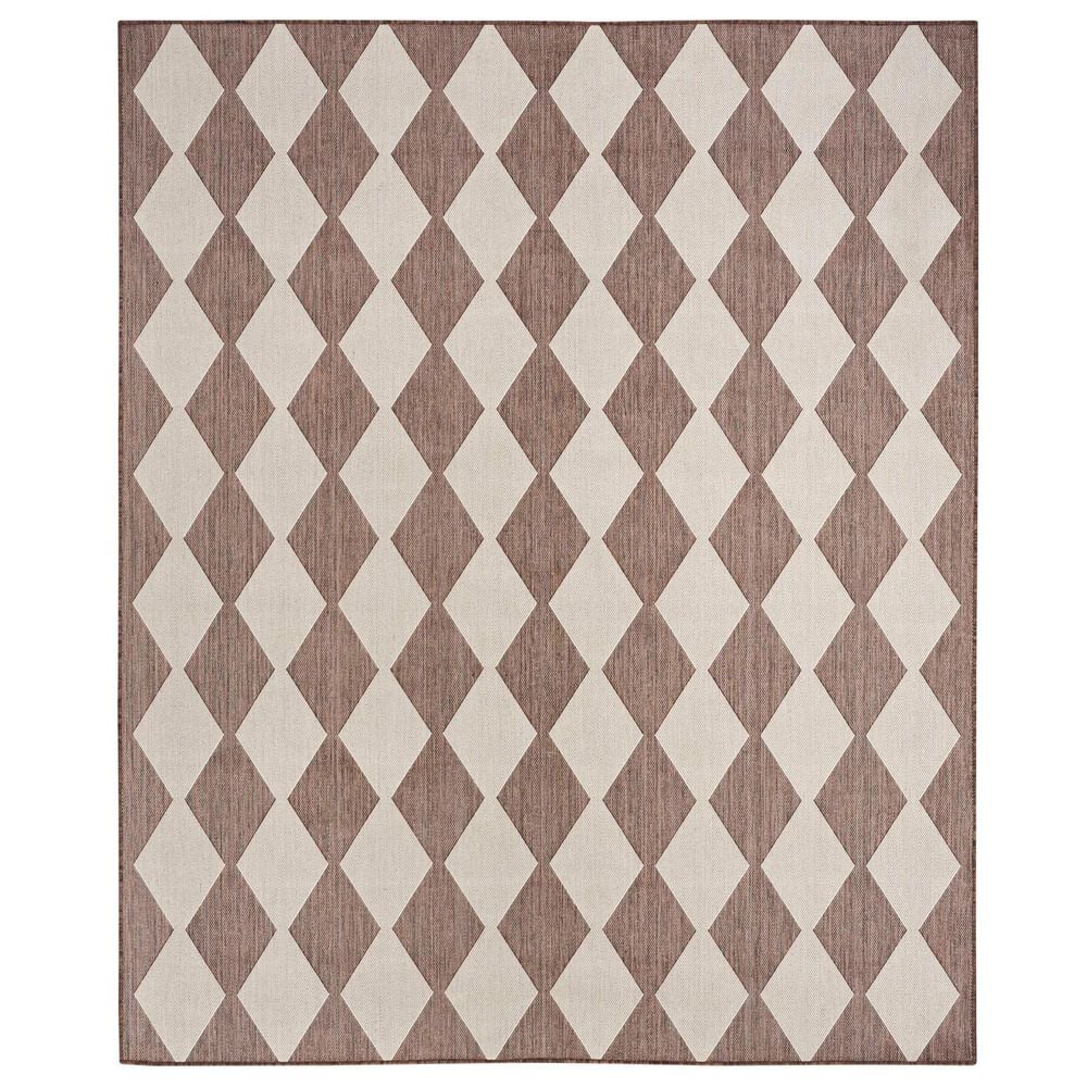 Nourison Positano Geometric Natural 6" x 9" Indoor/Outdoor Area Rug, , large