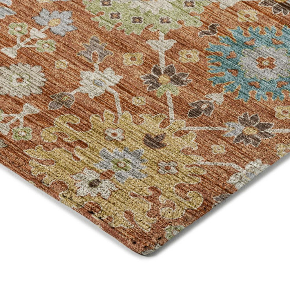Dalyn Rug Company Silk Road Cayenne, Paprika, Ivory, Gold, Teal, Gray and Brown 2&#39;3&quot; x 7&#39;6&quot; Runner, , large