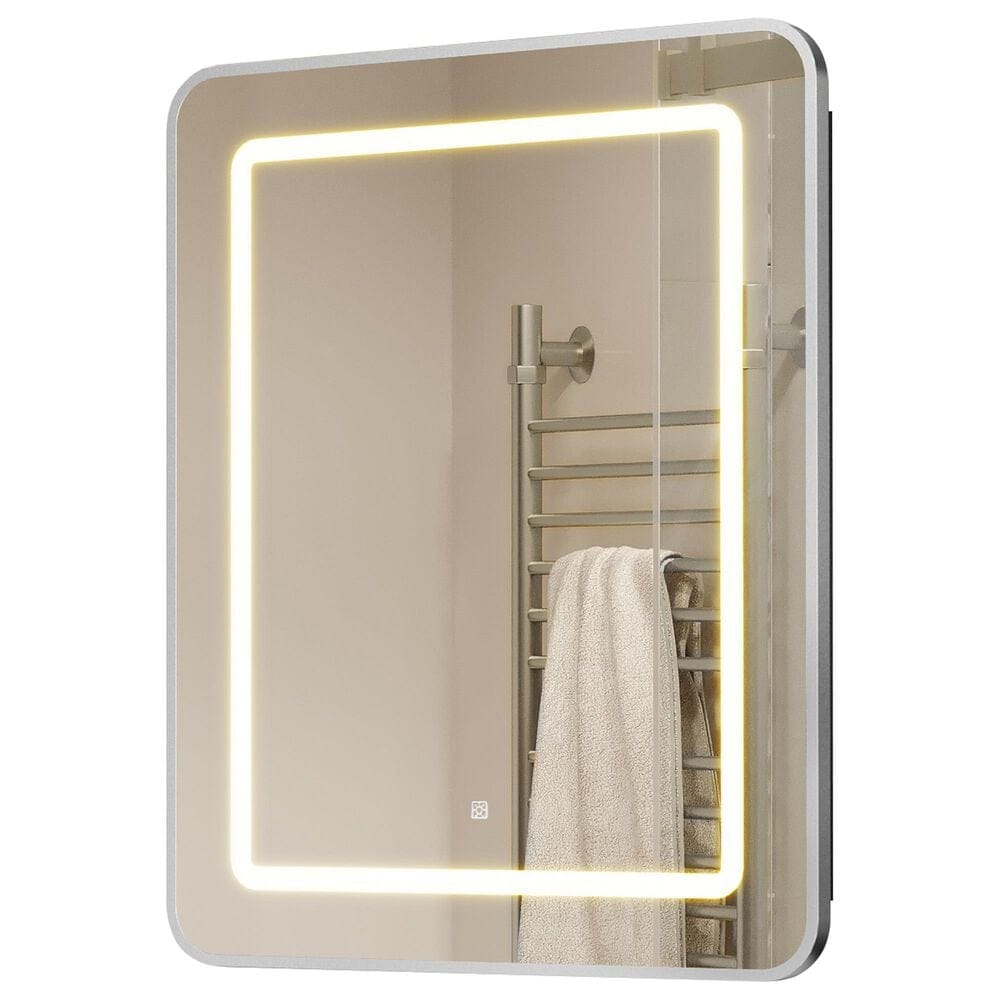 HOMLUX 16" x 24" Bathroom Medicine Cabinet with Mirror in Silver, , large