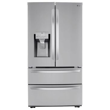 LG 22 Cu. Ft. Smart Counter Depth 4-Door French Door Refrigerator in Print Proof Stainless Steel, , large