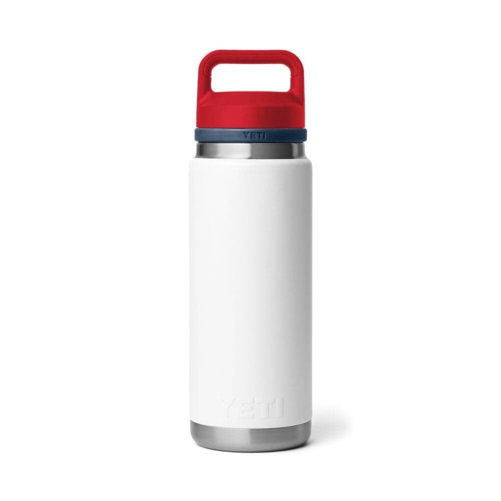 YETI Rambler 26 oz Bottle Chug in Patriotic White/Navy/Rescue Red, , large