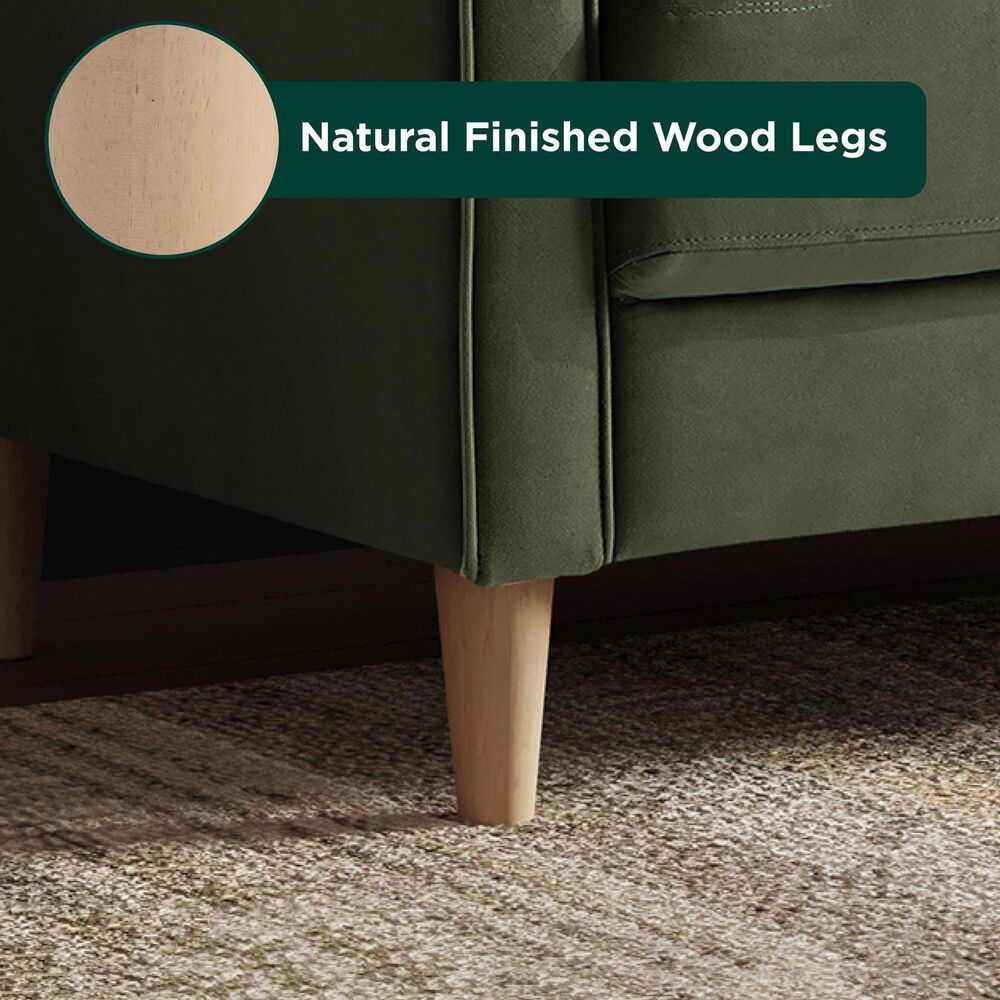 Lifestyle Solutions Langford Stationary Velvet Sofa in Olive, , large