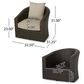 Hearth and Haven Outdoor Wicker Swivel Chair in Khaki, , large